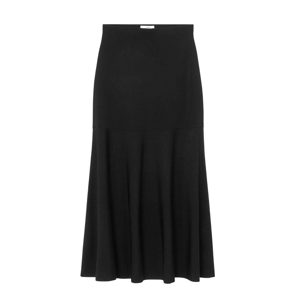 COS Black Midi Skirt ALine Knit Flared Elastic Waist Women's Size S - Picture 2 of 4